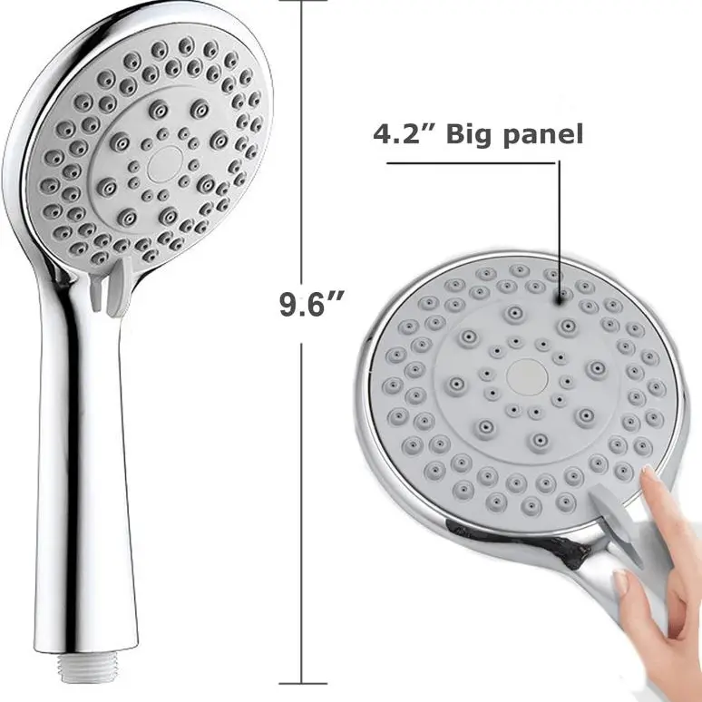 Cheap 5 Functions Handheld Shower Head High Pressure Chrome Plated Finish Shower Head High Flow Hand Held Showerhead Product, Exporters
