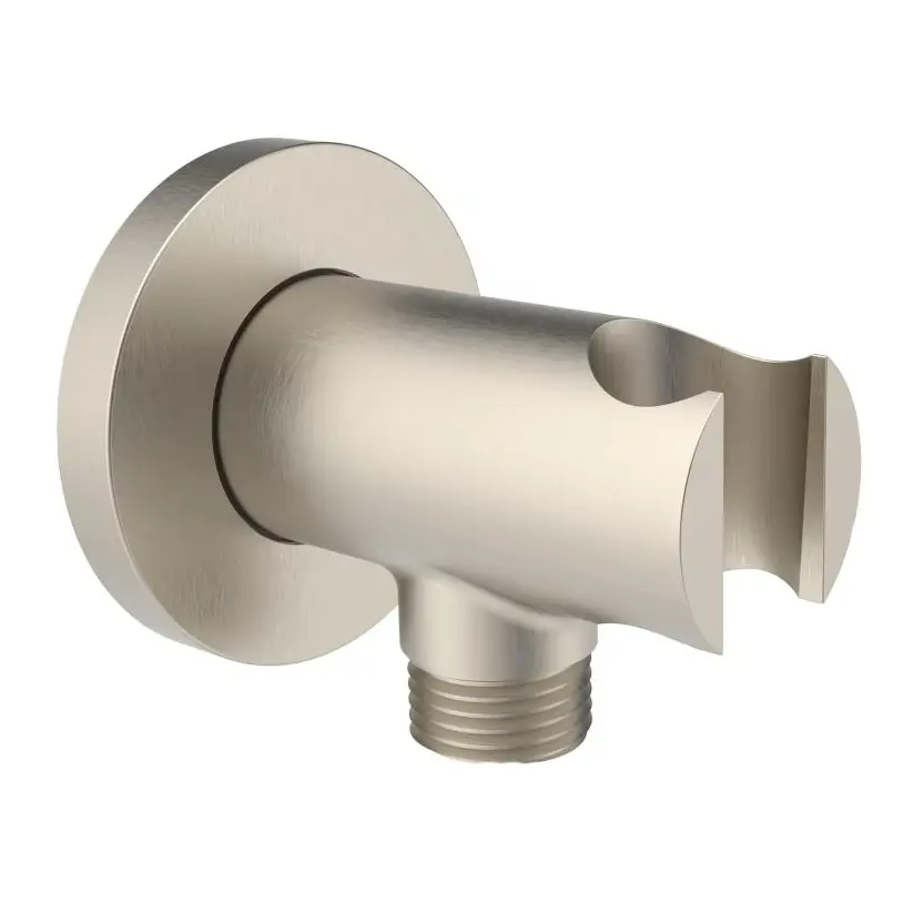 Cheap Aquaiaw Wall Supply Elbow with O-Ring Flange, Tapered 1/2 NPT Female Inlet, Solid Brass Wall Union W/Handshower Holder, Round Wall Supply Elbow W/Hand Shower bracket, G1/2 Outlet Companies, Products