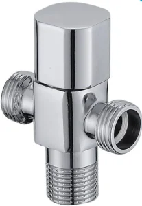High-Quality One-in And Two-out Angle Valve Hot And Cold Water Toilet Stop Valve Double Water Full Copper Thickened Triangle Valve (Color : Silver, Gold, Black, Silver) Company, Product