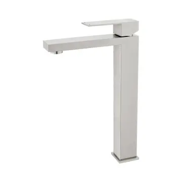 Bathroom Faucet single handle tall vessel sink — brushed nickel modern square