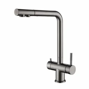 China Kitchen Pull-Out Filtered Faucet Chrome Brass Purifier Faucet 360 Rotation Dual Sprayer Drinking Water Tap Companies, Products