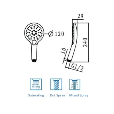 Wholesale 3-F Push-Button Handheld Shower Suppliers, Exporter