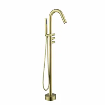 Freestanding Bathtub Faucet high flow brass — 360 degree swivel spout