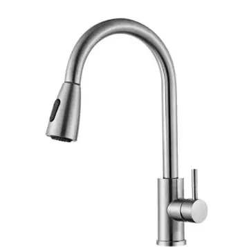 Kitchen Faucet with pull down sprayer — single handle stainless steel