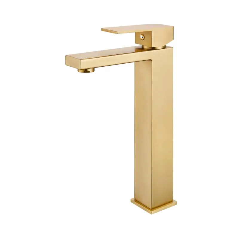 Wholesale Bathroom Faucet Single Handle Tall Vessel Sink Basin Mixer Tap Stainless Steel Lead-Free Brushed Nickel Modern Square Faucet Suppliers, Exporters