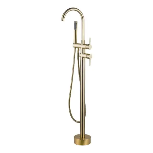 Wholesale Multi Function Brass Made Chrome Finish Floor Mount Tub Filler W Handheld Shower Wand Bathroom Fauce Companies, Products