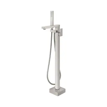 Freestanding Bathtub Faucet Brushed Nickel — floor mount tub filler single handle