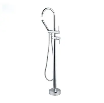 Floor Mount Bathtub Faucet freestanding tub filler — swivel gooseneck spout