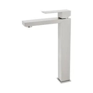 Wholesale Bathroom Faucet Single Handle Tall Vessel Sink Basin Mixer Tap Stainless Steel Lead-Free Brushed Nickel Modern Square Faucet Suppliers, Exporters