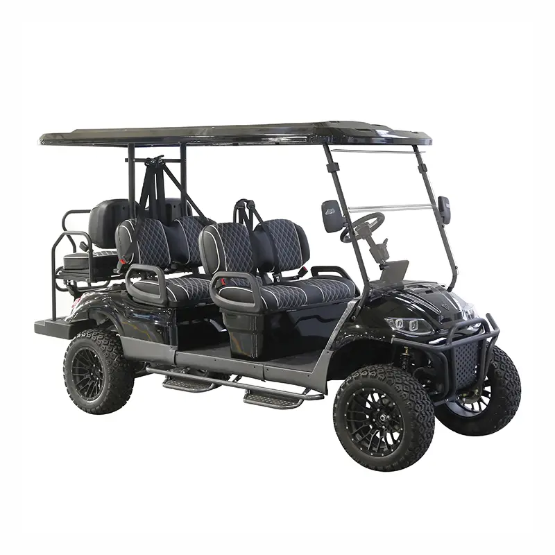 CE Certification 6 Person Electric Luxury Golf Cart Keyless Start 10 Inch Display 14 Inch Wheels Manufacturer, Manufacturers