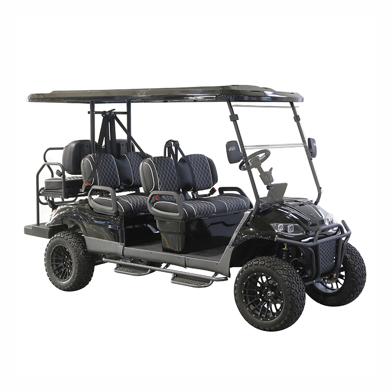 6 Person Electric Luxury Golf Cart Keyless Start 10 Inch Display 14 Inch Wheels