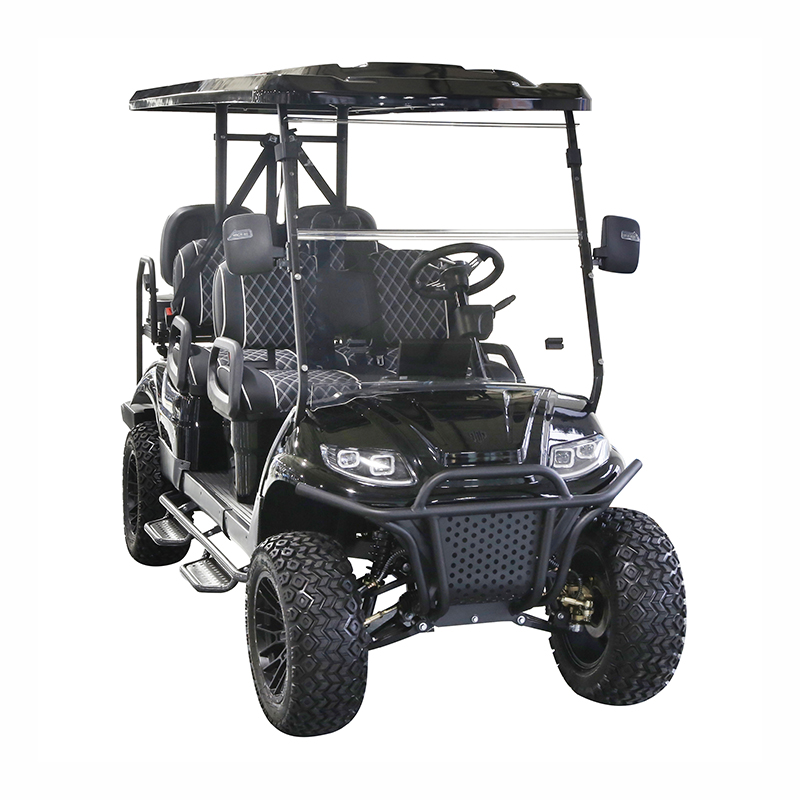 6 Person Electric Luxury Golf Cart Keyless Start 10 Inch Display 14 Inch Wheels
