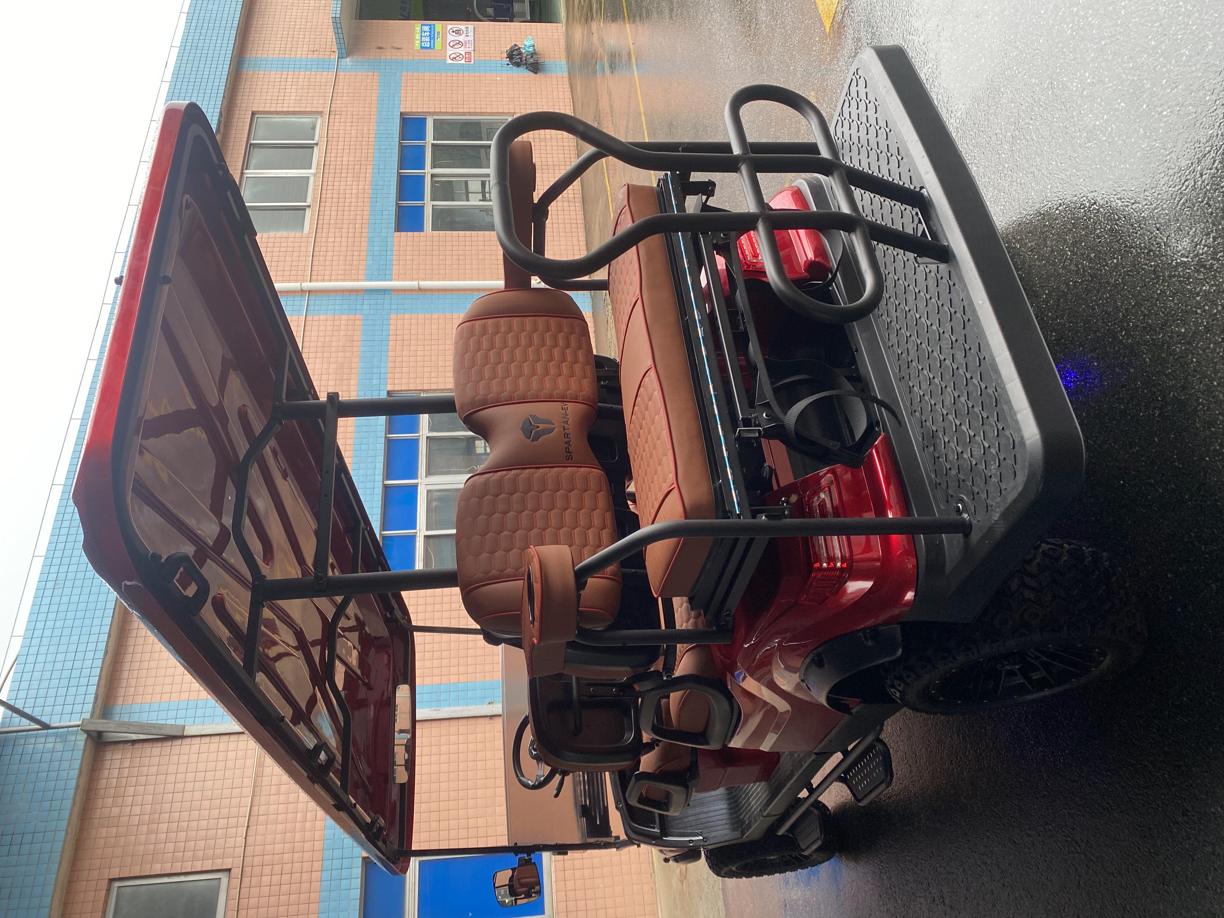 EV4+2G Red Electric Cart Rear View