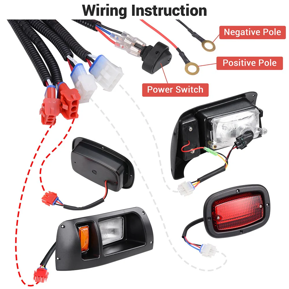 Best Club Car DS Golf Cart Light Kit CC-003 - Halogen Headlight + LED Tail Light (Fits 1993-Up Gas & Electric, Factory Style) Supplier, Factories