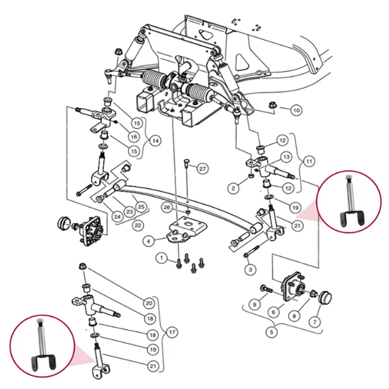 Best Golf Cart Front End King Pin Kit For Club Car Precedent 2004-Up Manufacturer, Supplier