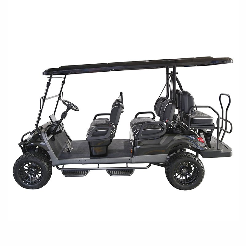 6 Person Electric Luxury Golf Cart Keyless Start 10 Inch Display 14 Inch Wheels
