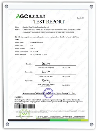 XXY CNC Parts manufacturing compliance certificate - verified production quality standards