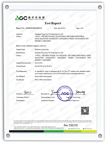 XXY CNC Parts ISO quality management certificate - international quality standards certification