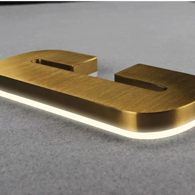 Custom Stainless Steel Back-lit Channel Letters Modern Illuminated Signage Solution Factory, Factories