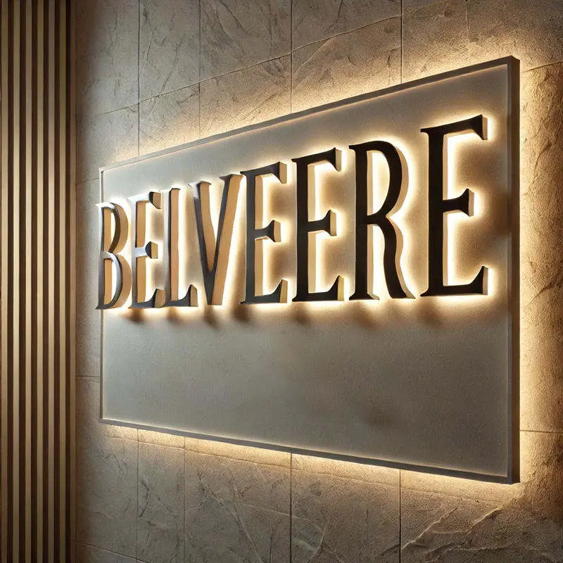 Discount Titanium Rose Gold Backlit Letters Warm White LED Halo Sign Exporter, Company