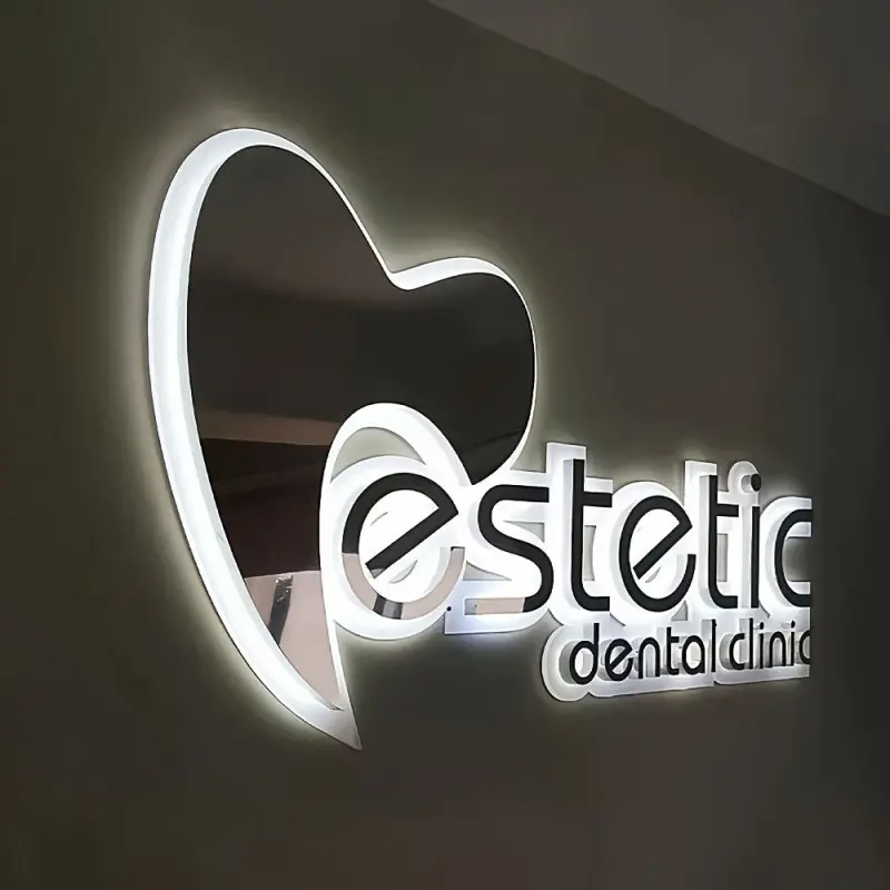 High-Quality Luxury Electroplated Brass Backlit Signs for Corporate Offices Suppliers, Company