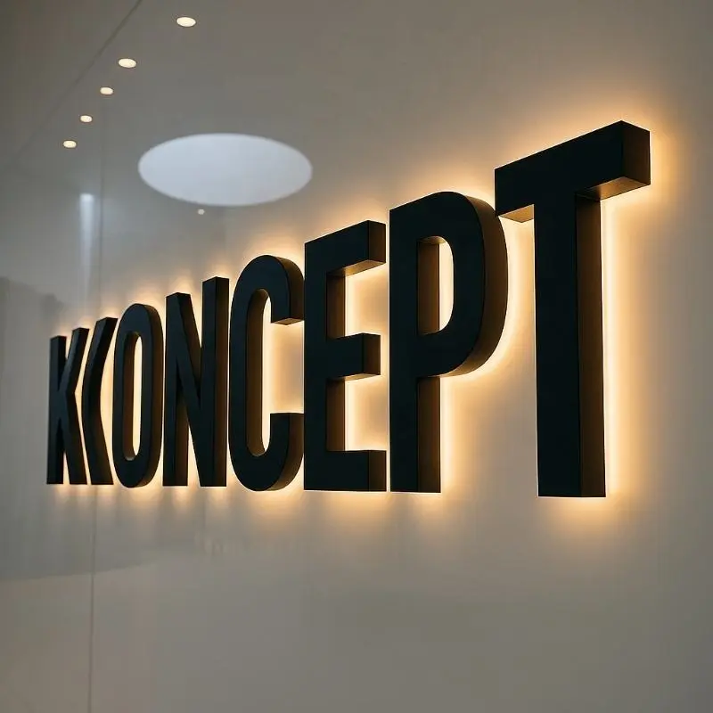 High-Quality Luxury Electroplated Brass Backlit Signs for Corporate Offices Suppliers, Company