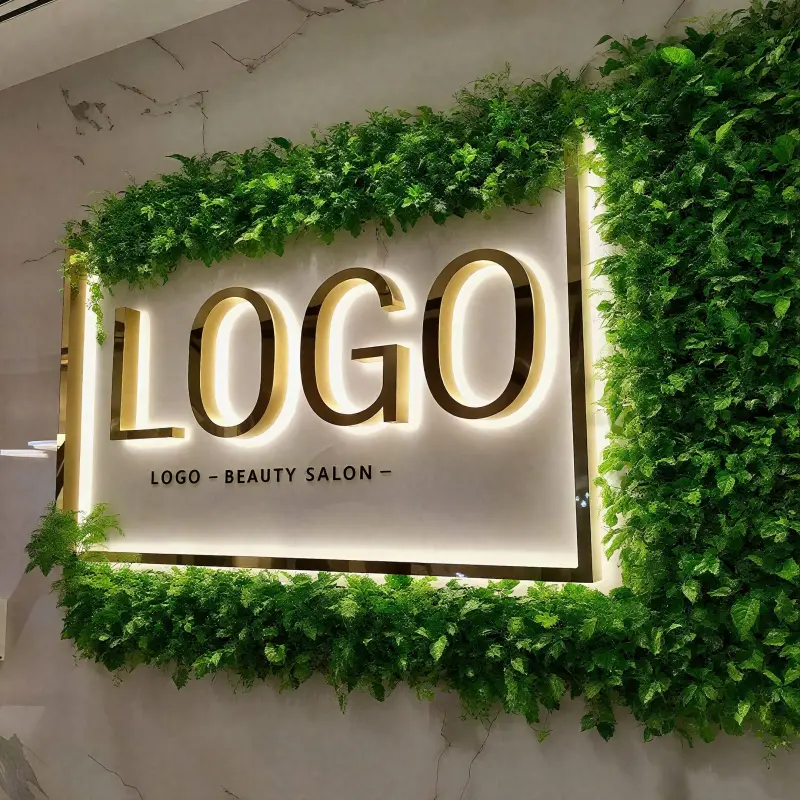 High-Quality Luxury Electroplated Brass Backlit Signs for Corporate Offices Suppliers, Company