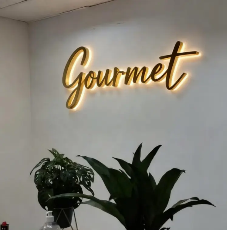 Wholesale 3D Light Metal Letters Backlit Logo for Office Wall Advertising Sign Factory, Company