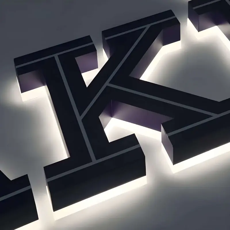 Custom Made Painted Metal Backlit Letters for Shop Front Signs