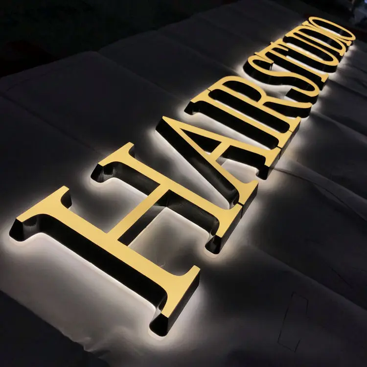 Discount Titanium Rose Gold Backlit Letters Warm White LED Halo Sign Exporter, Company