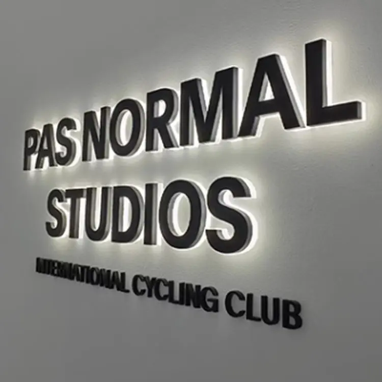 Wholesale Mirror Gold 3D Backlit Sign Letters Luxury Halo Effect for Storefront Companies, Company