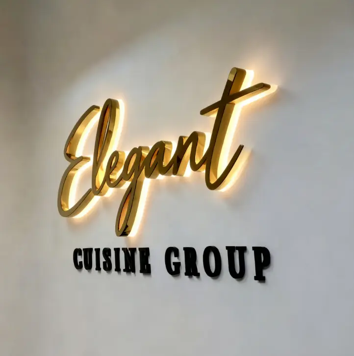 Wholesale 3D Light Metal Letters Backlit Logo for Office Wall Advertising Sign Factory, Company