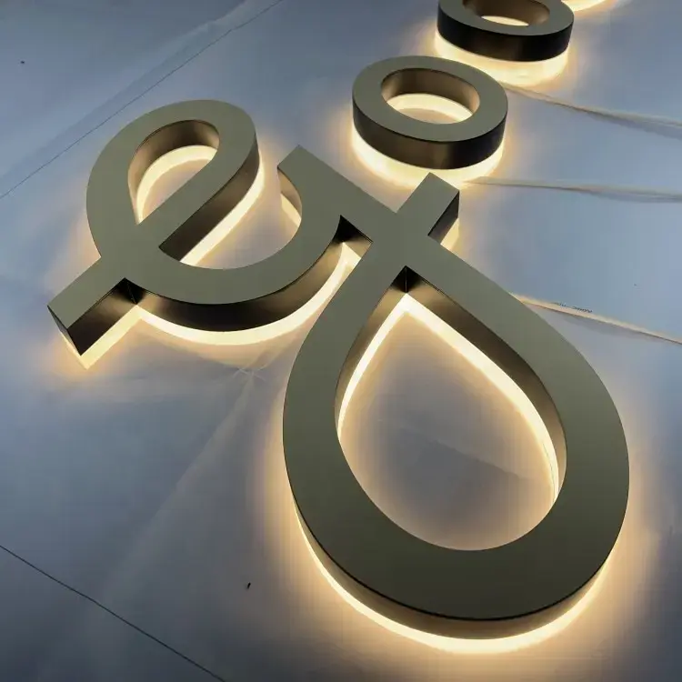 Discount Premium Brushed Metal Backlit Letters LED Signage Supplier, Suppliers