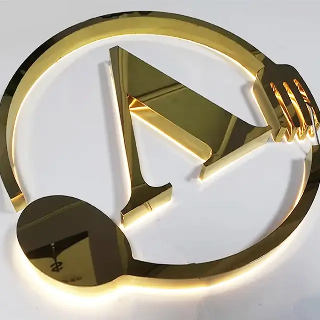 CE Certification Brushed Silver Reverse Lit Backlit Signs with Warm White LED Suppliers, Exporter