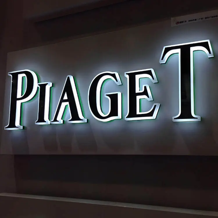 Wholesale Mirror Gold 3D Backlit Sign Letters Luxury Halo Effect for Storefront Companies, Company