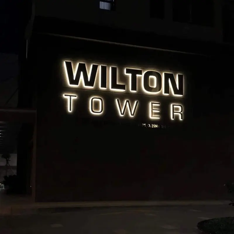 Custom Golden Acrylic Led Letter Backlit Sign Led Business Sign Manufacturer, Exporters