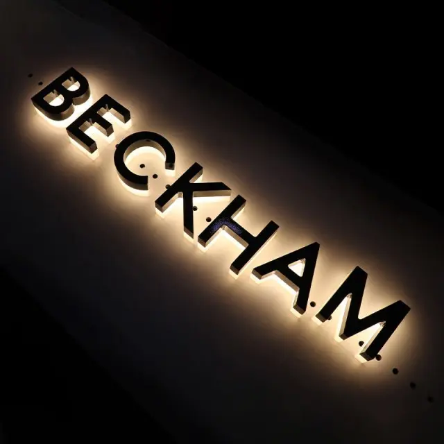 CE Certification Brushed Silver Reverse Lit Backlit Signs with Warm White LED Suppliers, Exporter