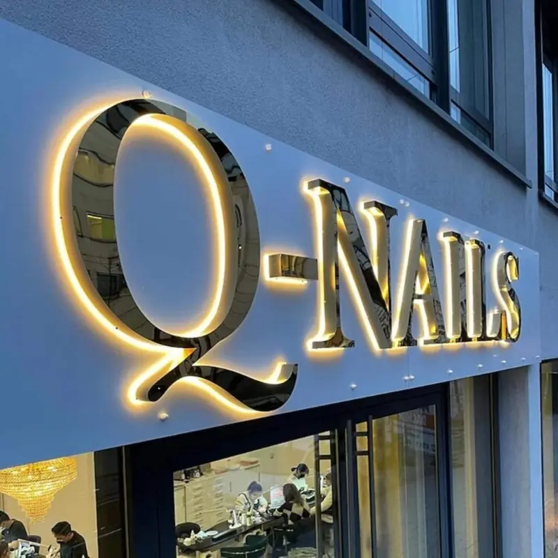 Custom Golden Acrylic Led Letter Backlit Sign Led Business Sign Manufacturer, Exporters