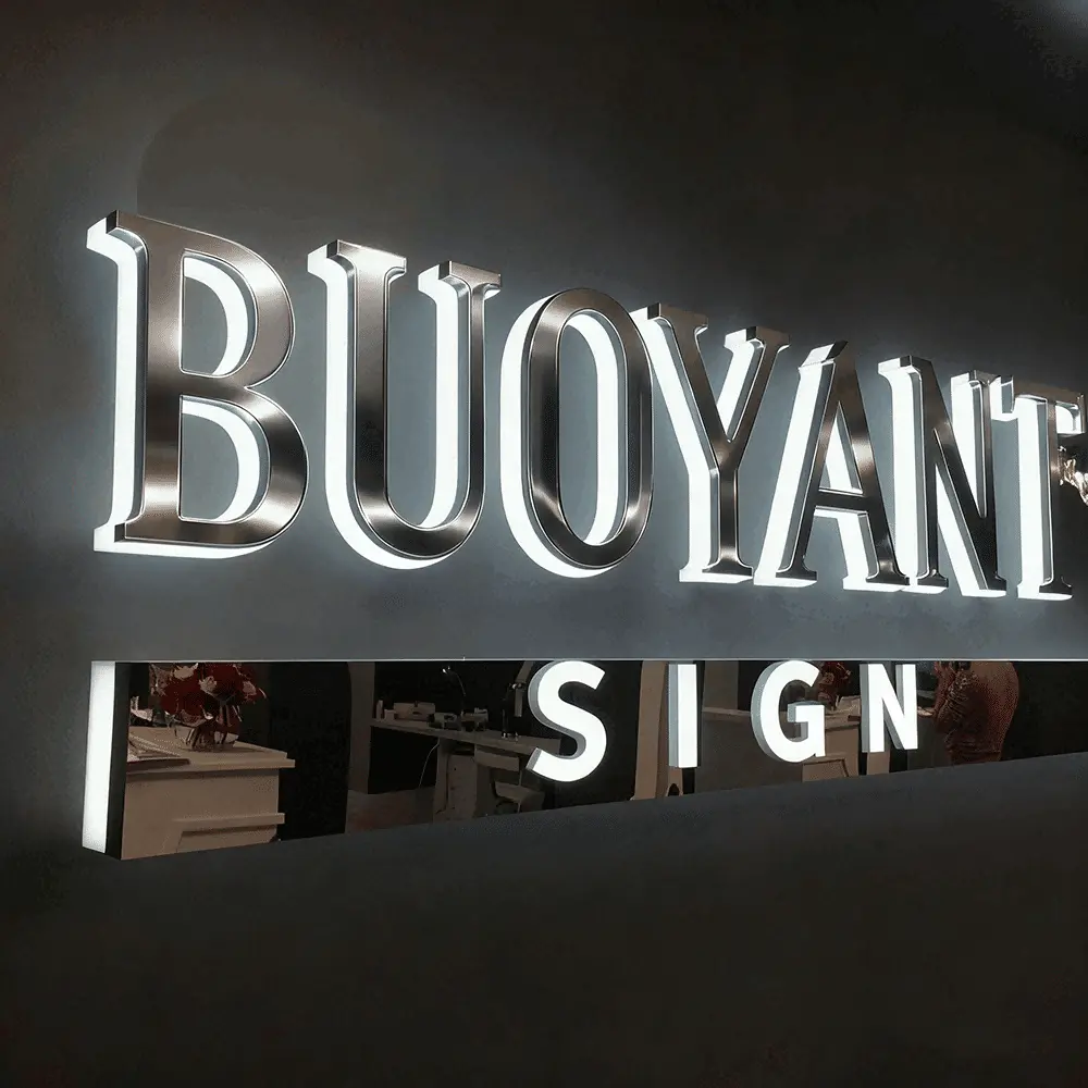 3D Light Metal Letters Backlit Logo 3