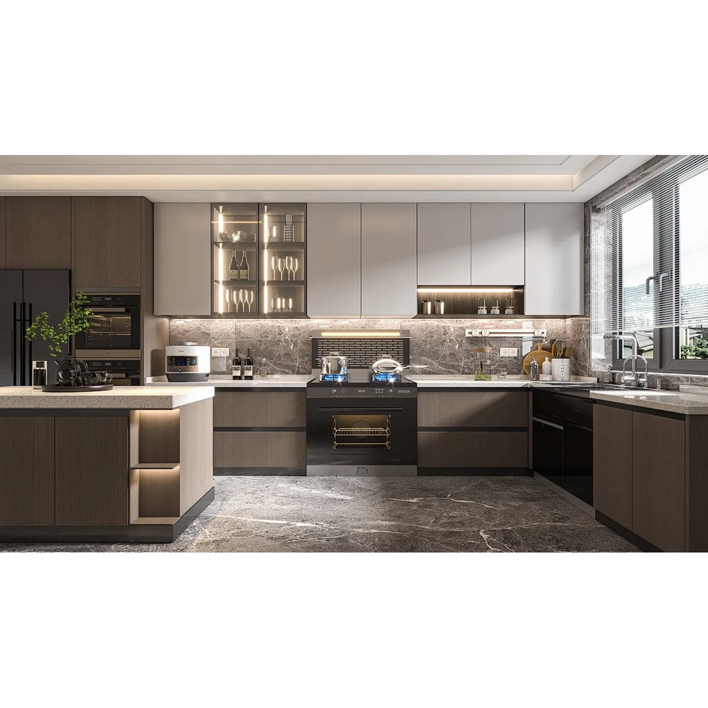 Móveis de Cozinha com Design Personalizado, Armário de Cozinha, Lavanderia, Despensa e Closet com Materiais Premium