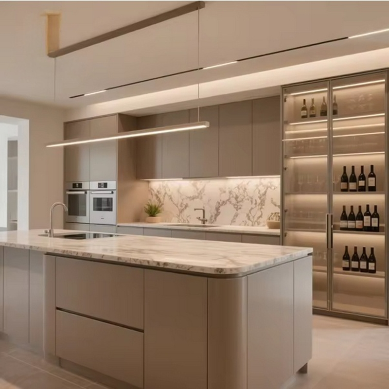 Armário de Cozinha em L Moderno Branco da Austrália em Madeira Personalizado para Venda Móveis para Casa Móveis de Cozinha Personalizados
