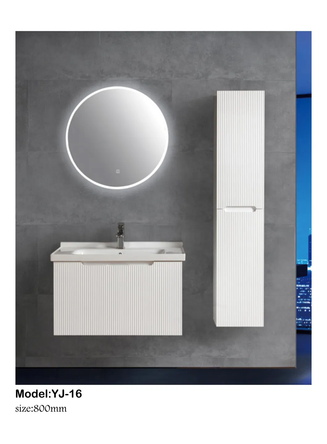 Móvel de Banheiro Moderno Personalizado em Madeira para Hotel com Lavabo Inteligente de Parede