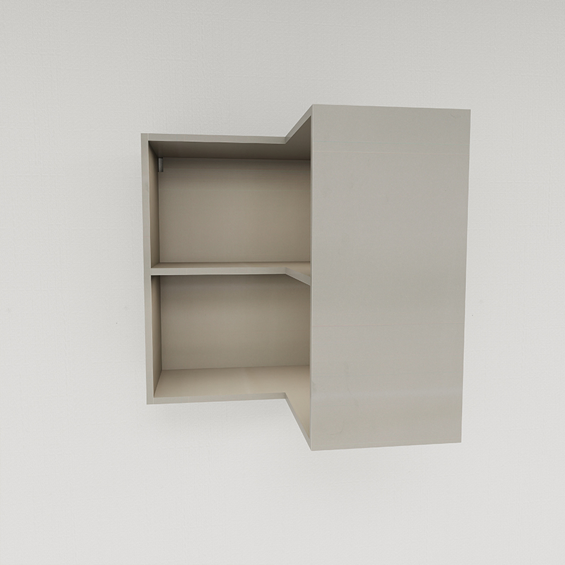 Preços de Armário de Cozinha Pull Down Branco e Dourado Atacado Design Moderno Toque Pull Down Fácil de Limpar Armário de Parede em L para Canto