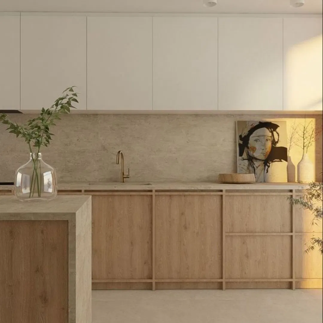 Armário Alto Cbmmart Estilo Shaker Mobiliário de Cozinha em MDF com Serviço de Design Gratuito