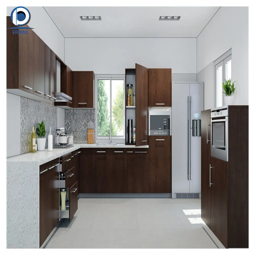 Móveis de Cozinha Prima Iluminação LED Armários de Base Modernos Designs de Armários de Cozinha