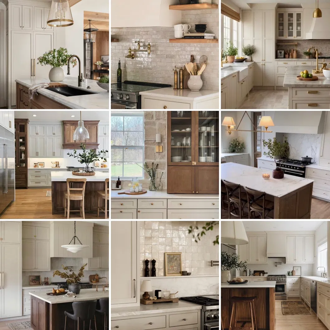 Design de Cozinha Moderna Armários de Cozinha Modular em Carvalho Móveis de Madeira para Casa