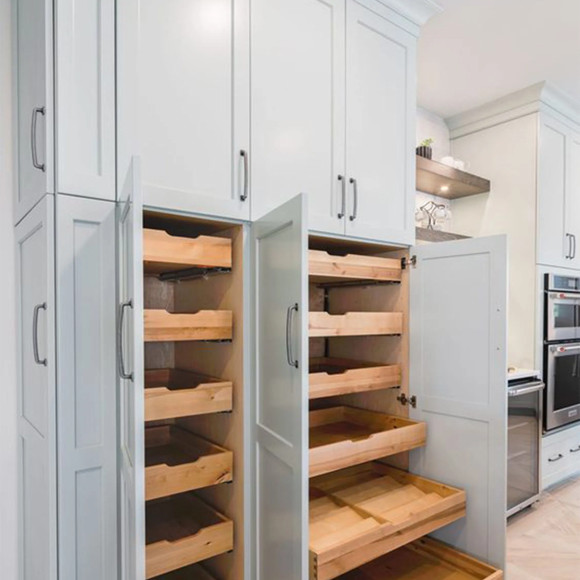 Conjunto de Armários de Cozinha Inacabados com Design Moderno de Pintura AC - Armários de Base em Plywood Branco Atacado
