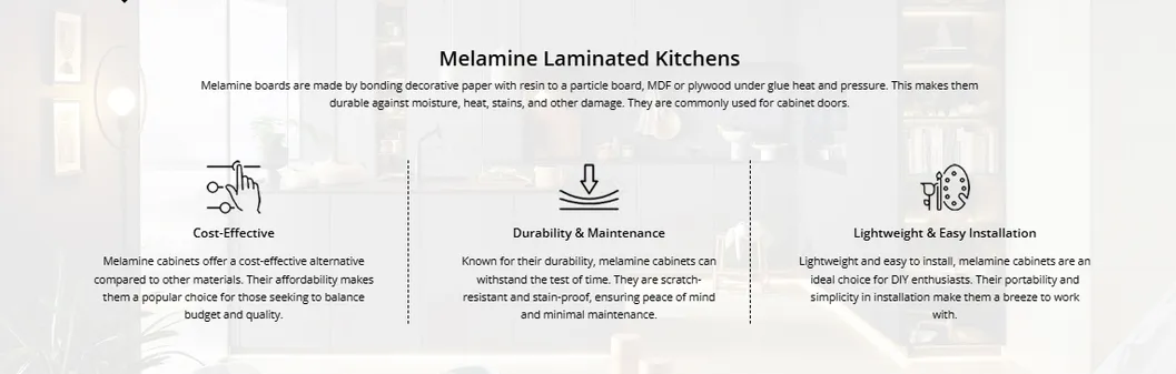 Preço de Fábrica Armários Modernos Design Personalizado Armário de Cozinha em Melamina