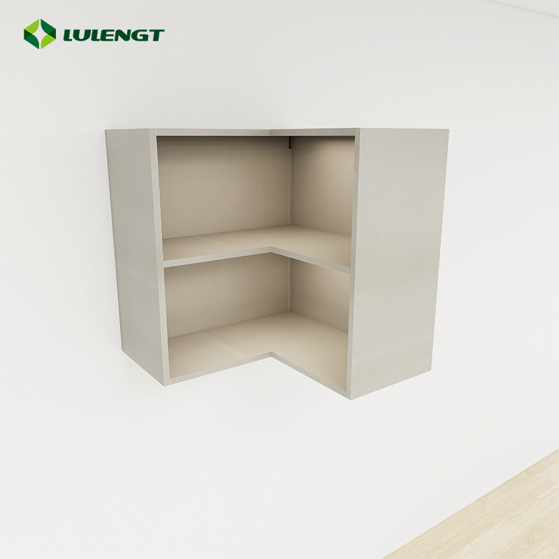 Preços de Armário de Cozinha Pull Down Branco e Dourado Atacado Design Moderno Toque Pull Down Fácil de Limpar Armário de Parede em L para Canto