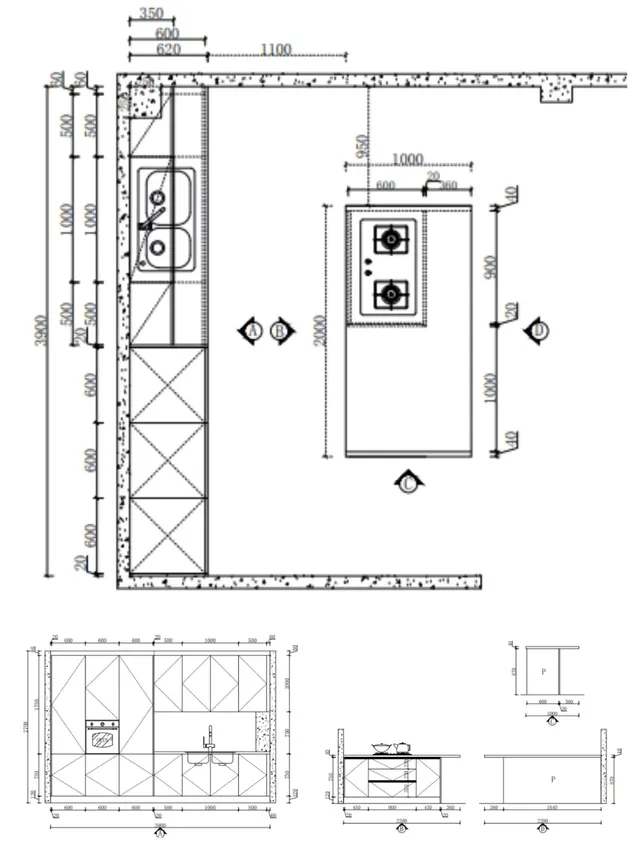 Desenho CAD do designer